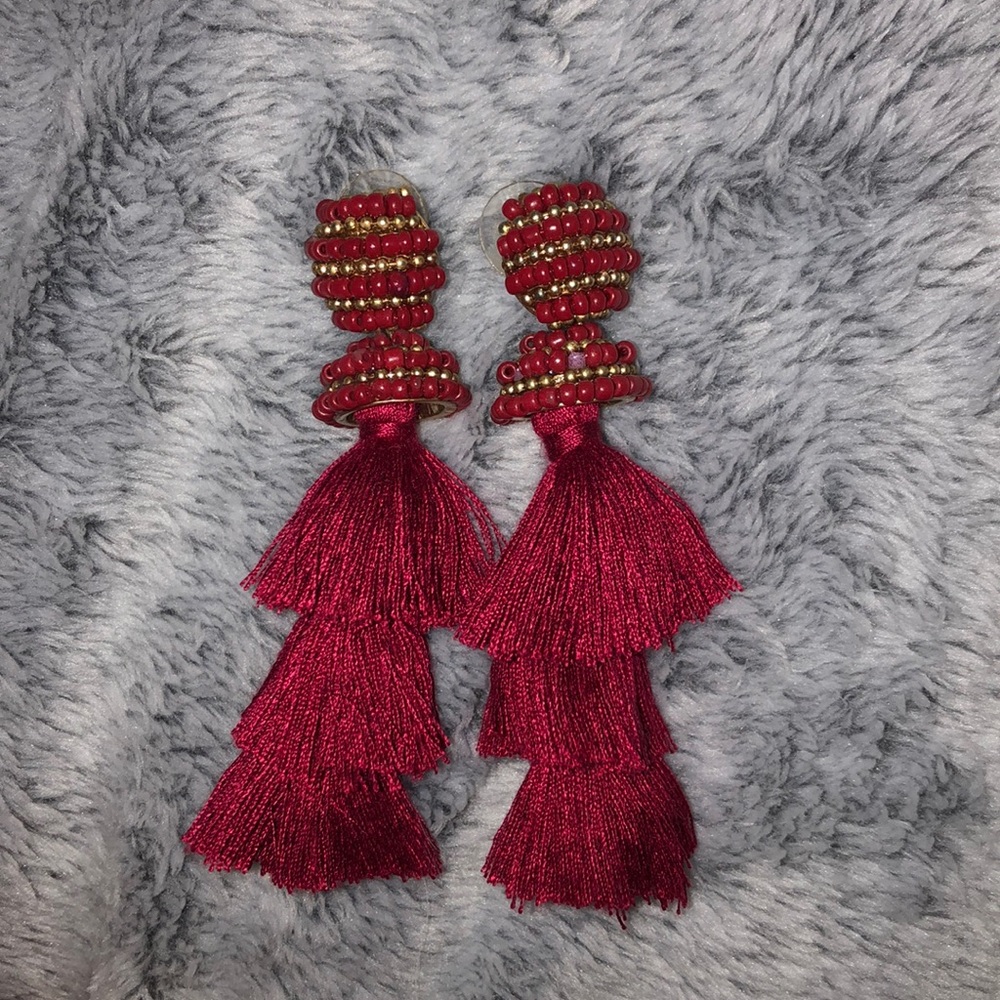 Tassel earrings with beads